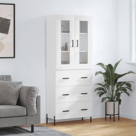 Hohes weißes Sperrholz-Sideboard 69,5 x 34 x 180 cm von vidaXL, Sideboards - Ref: Foro24-3198409, Preis: 206,47 €, Rabatt: %