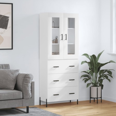 Hohes weißes Sperrholz-Sideboard 69,5 x 34 x 180 cm von vidaXL, Sideboards - Ref: Foro24-3198409, Preis: 206,47 €, Rabatt: %