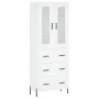 Hohes weißes Sperrholz-Sideboard 69,5 x 34 x 180 cm von vidaXL, Sideboards - Ref: Foro24-3198409, Preis: 203,93 €, Rabatt: %
