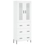 Hohes weißes Sperrholz-Sideboard 69,5 x 34 x 180 cm von vidaXL, Sideboards - Ref: Foro24-3198409, Preis: 206,47 €, Rabatt: %