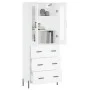 Hohes weißes Sperrholz-Sideboard 69,5 x 34 x 180 cm von vidaXL, Sideboards - Ref: Foro24-3198409, Preis: 203,93 €, Rabatt: %