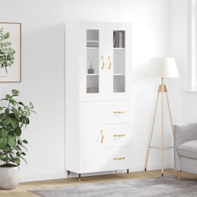 Hohes weißes Sperrholz-Sideboard 69,5 x 34 x 180 cm von vidaXL, Sideboards - Ref: Foro24-3198449, Preis: 178,17 €, Rabatt: %