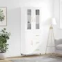 Hohes weißes Sperrholz-Sideboard 69,5 x 34 x 180 cm von vidaXL, Sideboards - Ref: Foro24-3198449, Preis: 175,83 €, Rabatt: %