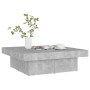 Mesa de centro madera contrachapada gris hormigón 80x50x40 cm