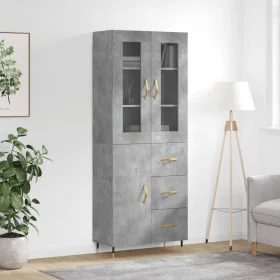 Concrete gray plywood tall sideboard 69.5x34x180 cm by vidaXL, Sideboards - Ref: Foro24-3198453, Price: 170,48 €, Discount: %