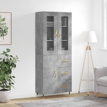 Hohes Sideboard aus betongrauem Sperrholz, 69,5 x 34 x 180 cm von vidaXL, Sideboards - Ref: Foro24-3198453, Preis: 172,74 €, ...