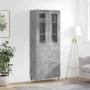 Aparador alto madera contrachapada gris hormigón 69,5x34x180 cm de vidaXL, Aparadores - Ref: Foro24-3198453, Precio: 170,45 €...
