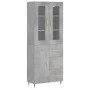 Aparador alto madera contrachapada gris hormigón 69,5x34x180 cm de vidaXL, Aparadores - Ref: Foro24-3198453, Precio: 170,45 €...