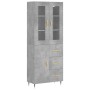 Hohes Sideboard aus betongrauem Sperrholz, 69,5 x 34 x 180 cm von vidaXL, Sideboards - Ref: Foro24-3198453, Preis: 172,74 €, ...