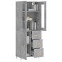 Concrete gray plywood tall sideboard 69.5x34x180 cm by vidaXL, Sideboards - Ref: Foro24-3198453, Price: 177,14 €, Discount: %