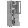 Concrete gray plywood tall sideboard 69.5x34x180 cm by vidaXL, Sideboards - Ref: Foro24-3198453, Price: 170,48 €, Discount: %