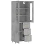 Concrete gray plywood tall sideboard 69.5x34x180 cm by vidaXL, Sideboards - Ref: Foro24-3198453, Price: 170,48 €, Discount: %