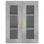Aparador alto madera contrachapada gris hormigón 69,5x34x180 cm de vidaXL, Aparadores - Ref: Foro24-3198453, Precio: 170,45 €...