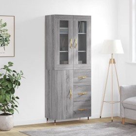 Aparador alto madera contrachapada gris sonoma 69,5x34x180 cm de vidaXL, Aparadores - Ref: Foro24-3198455, Precio: 171,06 €, ...