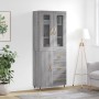 Aparador alto madera contrachapada gris sonoma 69,5x34x180 cm de vidaXL, Aparadores - Ref: Foro24-3198455, Precio: 178,15 €, ...