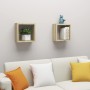 Estantes cubo de pared 2 unidades roble Sonoma 30x15x30 cm