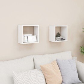 Estantes cubo de pared 2 unidades blanco 26x15x26 cm
