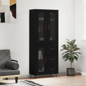 Aparador alto madera contrachapada negro 69,5x34x180 cm de vidaXL, Aparadores - Ref: Foro24-3198570, Precio: 175,27 €, Descue...