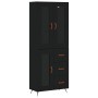 Aparador alto madera contrachapada negro 69,5x34x180 cm de vidaXL, Aparadores - Ref: Foro24-3198570, Precio: 179,72 €