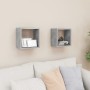 Estantes cubo de pared 2 unidades gris hormigón 26x15x26 cm