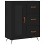 Hohes schwarzes Sperrholz-Sideboard 69,5 x 34 x 180 cm von vidaXL, Sideboards - Ref: Foro24-3198570, Preis: 175,27 €, Rabatt: %