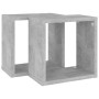 Estantes cubo de pared 2 unidades gris hormigón 26x15x26 cm