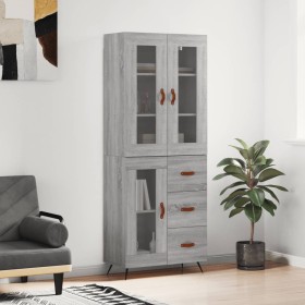 Aparador alto madera contrachapada gris sonoma 69,