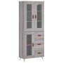 Aparador alto madera contrachapada gris sonoma 69,5x34x180 cm de vidaXL, Aparadores - Ref: Foro24-3198575, Precio: 185,14 €, ...