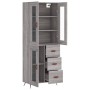 Aparador alto madera contrachapada gris sonoma 69,5x34x180 cm de vidaXL, Aparadores - Ref: Foro24-3198575, Precio: 185,14 €, ...