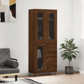 Aparador alto madera contrachapada marrón roble 69,5x34x180 cm by vidaXL, Sideboards - Ref: Foro24-3198576, Price: 179,41 €, ...