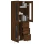 Aparador alto madera contrachapada marrón roble 69,5x34x180 cm by vidaXL, Sideboards - Ref: Foro24-3198576, Price: 179,41 €, ...