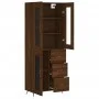 Aparador alto madera contrachapada marrón roble 69,5x34x180 cm by vidaXL, Sideboards - Ref: Foro24-3198576, Price: 179,41 €, ...