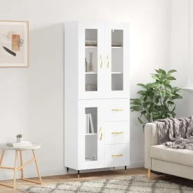 Hohes weißes Sperrholz-Sideboard 69,5 x 34 x 180 cm von vidaXL, Sideboards - Ref: Foro24-3198577, Preis: 176,78 €, Rabatt: %