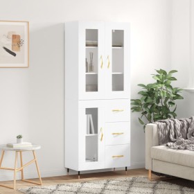 Hohes weißes Sperrholz-Sideboard 69,5 x 34 x 180 cm von vidaXL, Sideboards - Ref: Foro24-3198577, Preis: 179,06 €, Rabatt: %