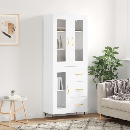 Hohes weißes Sperrholz-Sideboard 69,5 x 34 x 180 cm von vidaXL, Sideboards - Ref: Foro24-3198577, Preis: 179,06 €, Rabatt: %