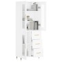 Hohes weißes Sperrholz-Sideboard 69,5 x 34 x 180 cm von vidaXL, Sideboards - Ref: Foro24-3198577, Preis: 179,06 €, Rabatt: %