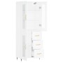 Hohes weißes Sperrholz-Sideboard 69,5 x 34 x 180 cm von vidaXL, Sideboards - Ref: Foro24-3198577, Preis: 179,06 €, Rabatt: %