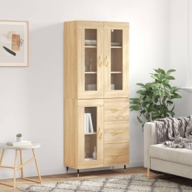 Hohes Sideboard aus eichenfarbenem Sperrholz, 69,5 x 34 x 180 cm von vidaXL, Sideboards - Ref: Foro24-3198580, Preis: 174,68 ...