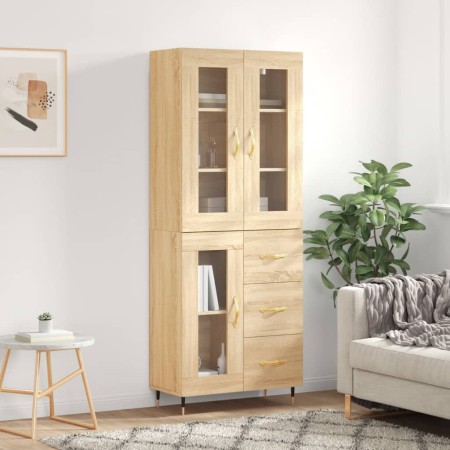 High oak-colored plywood sideboard 69.5x34x180 cm by vidaXL, Sideboards - Ref: Foro24-3198580, Price: 181,25 €, Discount: %