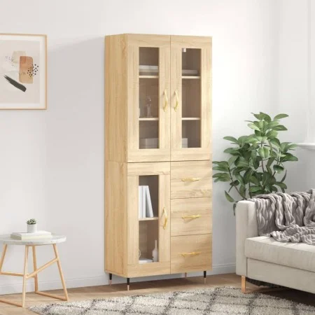 Hohes Sideboard aus eichenfarbenem Sperrholz, 69,5 x 34 x 180 cm von vidaXL, Sideboards - Ref: Foro24-3198580, Preis: 172,47 ...