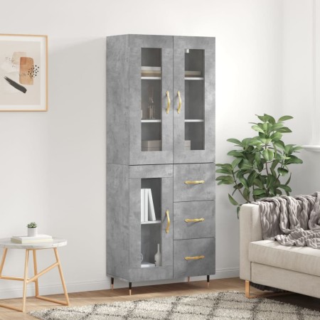 Aparador alto madera contrachapada gris hormigón 69,5x34x180 cm von vidaXL, Sideboards - Ref: Foro24-3198581, Preis: 174,87 €...