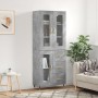 Aparador alto madera contrachapada gris hormigón 69,5x34x180 cm de vidaXL, Aparadores - Ref: Foro24-3198581, Precio: 182,26 €