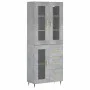 Aparador alto madera contrachapada gris hormigón 69,5x34x180 cm de vidaXL, Aparadores - Ref: Foro24-3198581, Precio: 172,53 €...