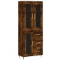 Hohes Sideboard aus geräuchertem Eichensperrholz, 69,5 x 34 x 180 cm von vidaXL, Sideboards - Ref: Foro24-3198582, Preis: 174...