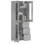 Aparador alto madera contrachapada gris hormigón 69,5x34x180 cm de vidaXL, Aparadores - Ref: Foro24-3198581, Precio: 172,53 €...