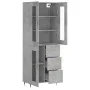 Aparador alto madera contrachapada gris hormigón 69,5x34x180 cm de vidaXL, Aparadores - Ref: Foro24-3198581, Precio: 172,53 €...