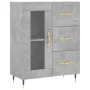 Aparador alto madera contrachapada gris hormigón 69,5x34x180 cm de vidaXL, Aparadores - Ref: Foro24-3198581, Precio: 172,53 €...