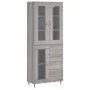 Aparador alto madera contrachapada gris sonoma 69,5x34x180 cm de vidaXL, Aparadores - Ref: Foro24-3198583, Precio: 169,05 €, ...