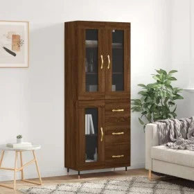 Hohes Sideboard Sperrholz braune Eiche 69,5x34x180 cm von vidaXL, Sideboards - Ref: Foro24-3198584, Preis: 170,40 €, Rabatt: %