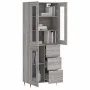 Aparador alto madera contrachapada gris sonoma 69,5x34x180 cm de vidaXL, Aparadores - Ref: Foro24-3198583, Precio: 169,05 €, ...
